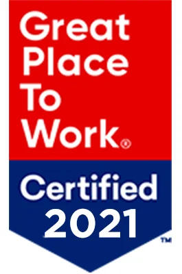 Great Place to work certified 2021 award